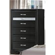 Benjara Two Tone Wooden Chest With Six Drawers- Black And Silver