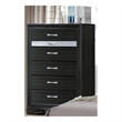 Benjara Two Tone Wooden Chest With Six Drawers- Black And Silver