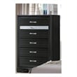 Benjara Two Tone Wooden Chest With Six Drawers- Black And Silver