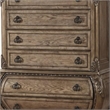 Benjara Six Drawer Chest With Antique Handles & Scrolled Legs- Vintage Oak
