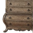 Benjara Six Drawer Chest With Antique Handles & Scrolled Legs- Vintage Oak