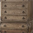 Benjara Six Drawer Chest With Antique Handles & Scrolled Legs- Vintage Oak