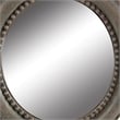 Benjara Round Wooden Framed Mirror with Parrot Sculpture Top- Multicolor