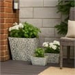 Benjara Rectangular Containers with Narrow Bottom (Set of 3)- Blue and Beige