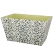 Benjara Rectangular Containers with Narrow Bottom (Set of 3)- Blue and Beige
