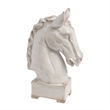 Benjara Transitional Style Ceramic Horse Head Decor Piece- Large- Beige