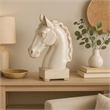 Benjara Transitional Style Ceramic Horse Head Decor Piece- Large- Beige