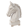 Benjara Transitional Style Ceramic Horse Head Decor Piece- Large- Beige