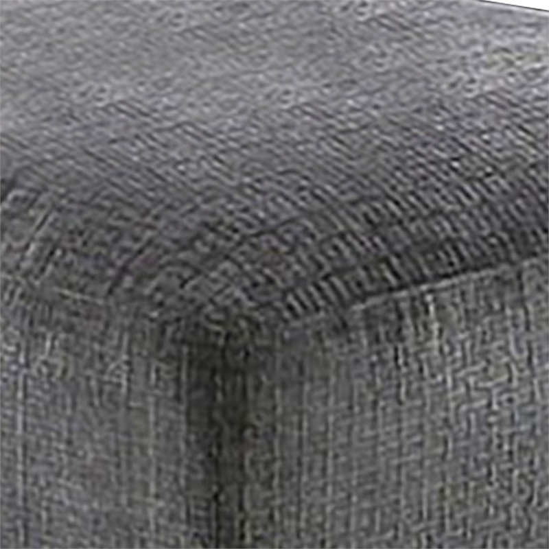 Benjara Modern Style Padded Ottoman with Fabric Upholstery- Gray
