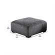 Benjara Modern Style Padded Ottoman with Fabric Upholstery- Gray