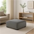 Benjara Modern Style Padded Ottoman with Fabric Upholstery- Gray