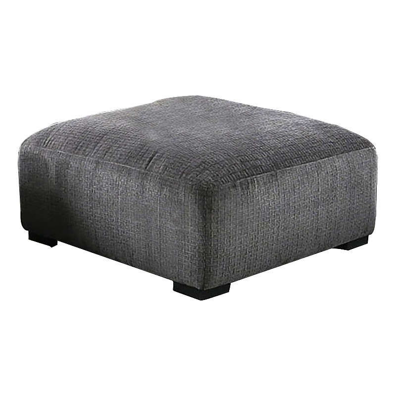 Benjara Modern Style Padded Ottoman with Fabric Upholstery- Gray