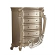 Benjara Five Drawer Chest With Cabriole Legs- Antique Pearl & Cherry Oak