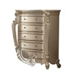 Benjara Five Drawer Chest With Cabriole Legs- Antique Pearl & Cherry Oak