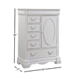 Benjara Six Drawer And One Door Shelf Chest With Scalloped Feet- White