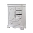 Benjara Six Drawer And One Door Shelf Chest With Scalloped Feet- White