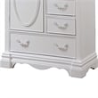 Benjara Six Drawer And One Door Shelf Chest With Scalloped Feet- White