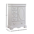 Benjara Six Drawer And One Door Shelf Chest With Scalloped Feet- White