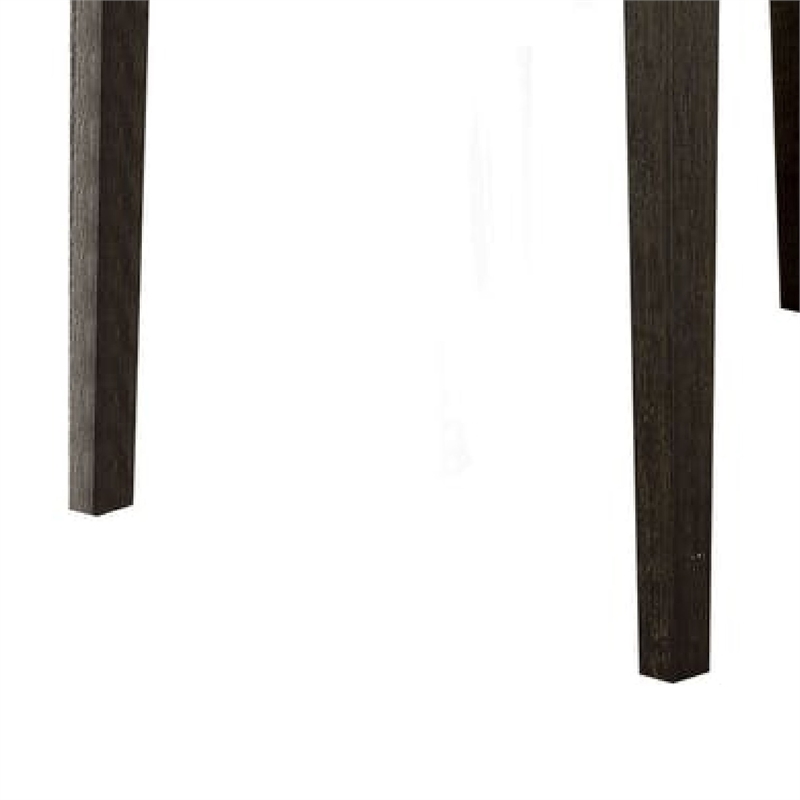 Benjara Wooden Counter Height Table With Marble Top- White and Black