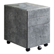 Benjara Contemporary Style File Cabinet with 3 Storage Drawers and Casters- Gray