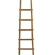 Benjara Transitional Style Wooden Decor Ladder with 6 Steps- Brown