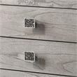 Benjara 5 Drawers Wooden Frame Chest with Square Crystal Knobs- Gray and Silver