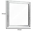 Benjara Square Molded Wooden Frame Dresser Mirror- Cherry Brown and Silver