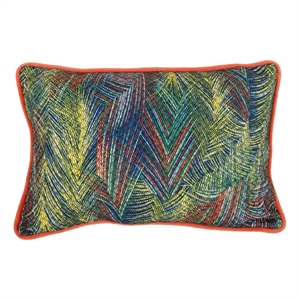 Benjara 20 X 14&quot Fabric Pillow with Abstract Art Details- Multicolor
