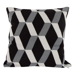 Benjara 20 x 20&quot Cashmere Pillow with Zig Zag Pattern- Black and Gray