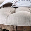 Benjara Cushioned Top Wooden Coffee Table with Bottom Shelf- Brown and Beige