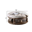 Benjara Cushioned Top Wooden Coffee Table with Bottom Shelf- Brown and Beige