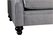 Benjara Fabric Upholstered Wooden Sofa with Tufted Details- Gray