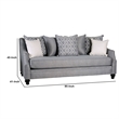 Benjara Fabric Upholstered Wooden Sofa with Tufted Details- Gray