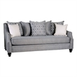 Benjara Fabric Upholstered Wooden Sofa with Tufted Details- Gray