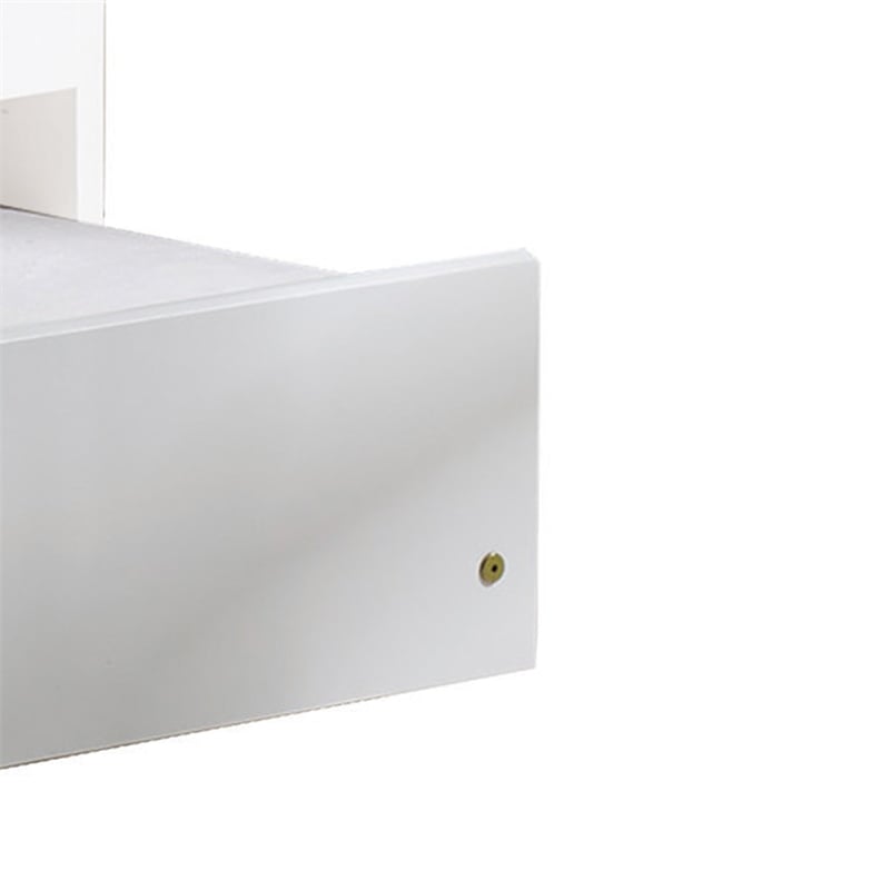 Benjara Mission Style Wooden Twin Size Daybed Trundle with Caster Wheels- White