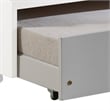 Benjara Mission Style Wooden Twin Size Daybed Trundle with Caster Wheels- White