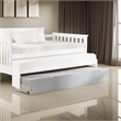 Benjara Mission Style Wooden Twin Size Daybed Trundle with Caster Wheels- White