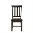 Benjara Wooden Dining Side Chairs with Slated Style Back- Set of Two- Brown