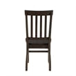Benjara Wooden Dining Side Chairs with Slated Style Back- Set of Two- Brown