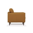 Benjara Leatherette Chair with Tapered Legs and Button Tufted Details- Brown