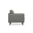 Benjara Leatherette Chair with Tapered Legs and Button Tufted Details- Gray