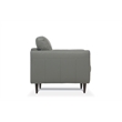Benjara Leatherette Chair with Tapered Legs and Button Tufted Details- Gray
