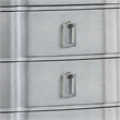 Benjara Contemporary 5 Drawer Wooden Chest with Rectangle Knobs- Silver