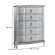 Benjara Contemporary 5 Drawer Wooden Chest with Rectangle Knobs- Silver