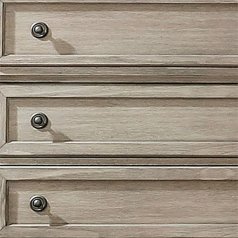 Benjara Transitional Wooden 5 Drawer Chest with Round Knob and Bun Feet- Brown