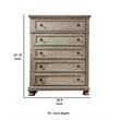 Benjara Transitional Wooden 5 Drawer Chest with Round Knob and Bun Feet- Brown
