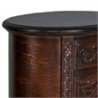 Benjara Wooden Chest with 3 Drawer and Scrolled Details- Dark Brown