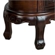 Benjara Wooden Chest with 3 Drawer and Scrolled Details- Dark Brown