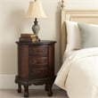 Benjara Wooden Chest with 3 Drawer and Scrolled Details- Dark Brown