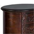 Benjara Wooden Chest with 3 Drawer and Scrolled Details- Dark Brown